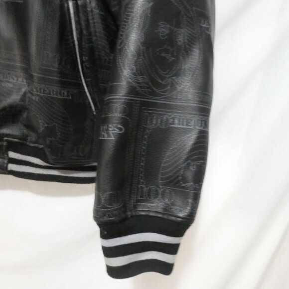 MORISSEY | xl - extra large | Faux Leather Printed Jacket | Striped Cuffs - Picture 8 of 16